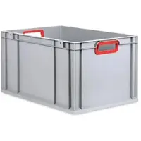 Proregal Eurobox NextGen Color | HxBxT 32x40x60cm | 65 Liter | Griffe rot offen | Verstärkter Boden | Eurobehälter, Transportbox, Transportbehälter