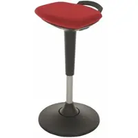Proregal Multibewegliche Stehhilfe Dallas | Sitzhöhe 60-84cm | Ø 40cm | Tragfähigkeit 110kg | Polstersitze, Kunststoff-Tellerfuß & Tragegriff | Rot