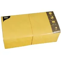 Papstar 4 X 250 Servietten, 3-lagig 1/4-Falz 40 cm x 40 cm gelb