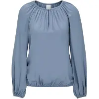 MADELEINE Langarmbluse "Blusenshirt Schlupfbluse mit edlen Raffungen" Bluse mit schmalen Einfassband
