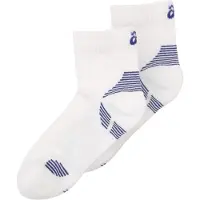 Asics 2 PACK CUSHIONED RUN QUARTER SOCK BRILLIANT WHITE/BLUE
