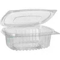 Papstar Starpak Feinkost- und Salatschalen mit Klappdeckel, R-PET oval 250 ml 4,3 cm x 10,6 cm x 13,3 cm klar 600 Stück