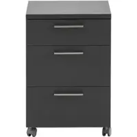 Proregal Rollcontainer Hippo HxBxT 60 x 40 x 50 cm mit Rollen 3 Schubladen Anthrazit