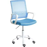 Beliani Bürostuhl Blau Netzstoff Atmungsaktiv Drehbar Höhenverstellbar mit Armlehnen Modernes Design Computer Drehstuhl für Homeoffice Büro