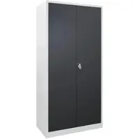 Proregal Flügeltürschrank Owl mit 4 Fachboden HxBxT 195 x 95 x 40 cm Lichtgrau Anthrazitgrau