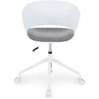 Idimex Drehstuhl DAGMA mit Rollen in weiß - Bürostühl höhenverstellbar mit Sitzpolster und Rollen – Modernes Design für Home-Office und Büro