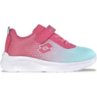 Fashioncenter GmbH Lotto Lifes Kinder-Sneaker-Slipper-Klettschuh RELAZIO K Uni Kids Pink-Grün-Weiß, Farbe:rot, EU Größe:31