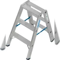 Krause STABILO DoppelLeiter mit R13-Stufen, 2 x 3 Stufen, Arbeitshöhe 2,25 m