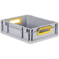 Proregal Eurobox NextGen Color | HxBxT 12x30x40cm | 11 Liter | Griffe gelb offen | Glatter Boden | Eurobehälter, Transportbox, Transportbehälter