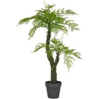 Creativ Green künstliche Pflanze Baumfarn-Doppelpack auf Moosstamm im Kunststofftopf, ca. 80cm, grün