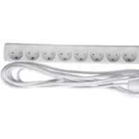 Mercodan 982980, 5 m, 8 AC-Ausgänge, Indoor, Typ K, Weiss, Weiss