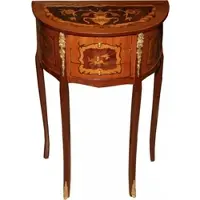 Casa Padrino Barock Kommode mit 3 Schubladen Braun Intarsien H 70 cm, B 45 cm - Antik Stil - Nachttisch Konsole