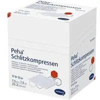 Hartmann Peha Schlitzkompressen 7,7,5 cm aus saugfähigem Verbandmull 2 12x25x2 St