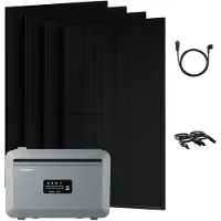 Growatt Balkonkraftwerk Set NEXA 2000 Speicher 2048 Wh mit 2000 W Bifazial Glas-Glas Full-Black