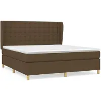Syfax Boxspringbett mit Matratze Dunkelbraun 160x200 cm Stoff