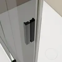 NEXTREND - GmbH Eckdusche mit Schiebetür NT806 FLEX Schwarz matt - Nano Graues Glas - Glasstärke wählbar, Breite Schiebetür-Element:120 cm, Breite Seitenwand:100cm, Glasstärke:6mm ESG-Sicherheitsglas