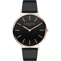 Liebeskind berlin Damen Armbanduhr 38 mm Quarz mit Edelstahlgehäuse & braunem Lederarmband, IP Gold, 5 ATM wasserdicht, Mineralglas, Wechselband