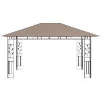 vidaXL "Winterschlussverkauf "Garten-Pavillon Wasserdicht Design - Pop-Up-Partyzelt/ Festzelt - mit Moskitonetz 4x3x2,73 m Taupe 180 g/m² NeuMöbel 7662210