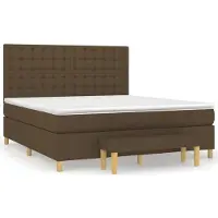 Syfax Boxspringbett mit Matratze Dunkelbraun 160x200 cm Stoff