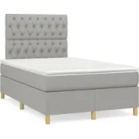 Syfax Boxspringbett mit Matratze Hellgrau 120x190 cm Stoff