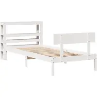 Syfax Massivholzbett ohne Matratze Weiß 75x190 cm Kiefernholz