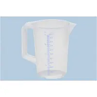 Hünersdorff Messkanne 1000ml Polypropylen Durchmesser 117 x Höhe 165mm blaue Skala 10:10 transparent - 936000