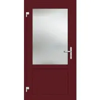 Haustuerenland.de Aluminium Nebeneingangstür "CELINE-G" 69 mm Weinrot RAL 3005 beidseitig außen öffnend DIN links
