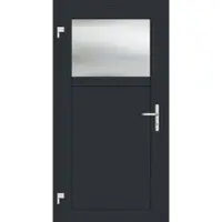 Haustuerenland.de Aluminium Nebeneingangstür "ANTONIA-G" 69 mm Anthrazit RAL 7016 außen öffnend DIN links