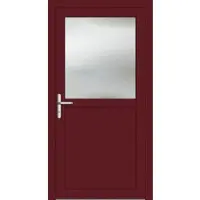 Haustuerenland.de Aluminium Nebeneingangstür "PAULA-G" 69 mm Weinrot RAL 3005 beidseitig innen öffnend DIN links