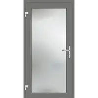 Haustuerenland.de Aluminium Nebeneingangstür "EMILY-G" 69 mm Graualuminium RAL 9007 außen öffnend DIN links