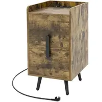 Costway Nachttisch mit Ladestation 32 x 40 x 60 cm Braun