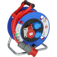 Brennenstuhl 1182770010, 25 m, Draußen, IP44, Abnutzungsresistent, Kältebeständig, Ölbeständig, UV-beständig, Kunststoff, Schwarz, Blau, Grau, Rot