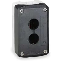 Schneider Electric Electric XALD02H7 Leergehäuse, Harmony XALD, Kunststoff, dunkelgrau, 2 Bohrungen, 22mm, UL/CSA
