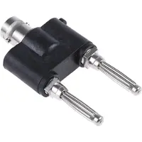 Telegärtner J01008A0620 Måleadapter BNC-bøsning - Lamelstik 4 mm, Lamelstik 4 mm Sort, Sølv