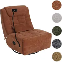 Mendler Relaxsessel HWC-P92, TV-Sessel Fernsehsessel, drehbar Kippfunktion Handyhalterung, Stoff Chenille (260g/m²) terrakotta