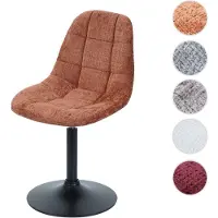 Mendler Esszimmerstuhl HWC-A60, Küchenstuhl Stuhl Drehstuhl, Stahl Stoff/Textil Chenille (465g/m²) terrakotta