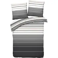 TRAUMSCHLAF Mako-Satin Bettwäsche Girona silber 200x200 cm + 2x 80x80 cm