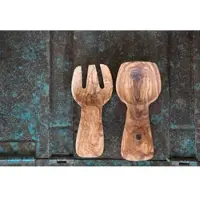 Grün & Form Olivenholz Salatbesteck Provence Mini, 18cm