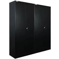 Proregal Mega Deal 2x Flügeltürenschrank ELEPHANT Metall Spind abschließbar 180x80x40cm Kleiderstange Stahlschrank Schwarz Garderobenschrank
