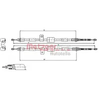 METZGER Handbremsseil FORD,MAZDA 11.5456 1035693,1095564,97KB2A603AB Bremsseil,Seilzug Feststellbremse 1E0044410D,1306275,1042338,96FB2A603AJ