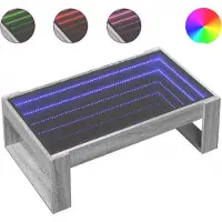 vidaXL Couchtisch mit Infinity-LED Grau Sonoma 90x53x30 cm