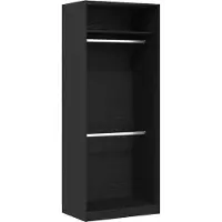 vidaXL Kleiderschrank mit Regal Schwarz Eichen-Optik 80 x 50 x 200 cm