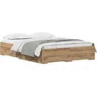 vidaXL Bettrahmen Artisan-Eiche 160 x 200 cm Holzwerkstoff