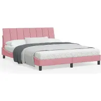 vidaXL Bettgestell ohne Matratze "Hanko" Rosa 160x200 cm Samt
