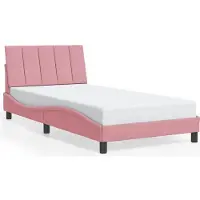 vidaXL Bettgestell ohne Matratze "Hanko" Rosa 140x200 cm Samt