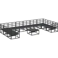 vidaXL Gartensofa-set 11 stk. Schwarz Aluminium