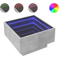 vidaXL LED-Couchtisch Betongrau 50x50x30 cm Holzwerkstoff