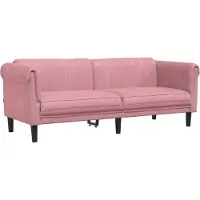 vidaXL 3-tlg. Sofagarnitur Rosa Samt