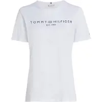 Tommy Hilfiger Kurzarmshirt "REG CORP LOGO C-NK mit Logoschriftzug und Stickerei" Baumwolle