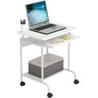 Techly ICA-TB S005W, Gerade, Rechteckige Form, MDF-Platten, Metall, Homeoffice, Weiß